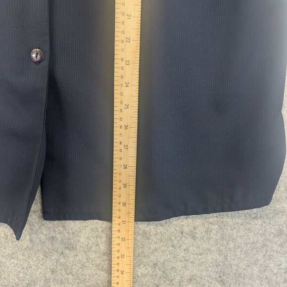 Vintage 90s Brooke Chapman Navy Oversize Blouse Button-Up Camp Collar US 16 - Picture 4 of 10